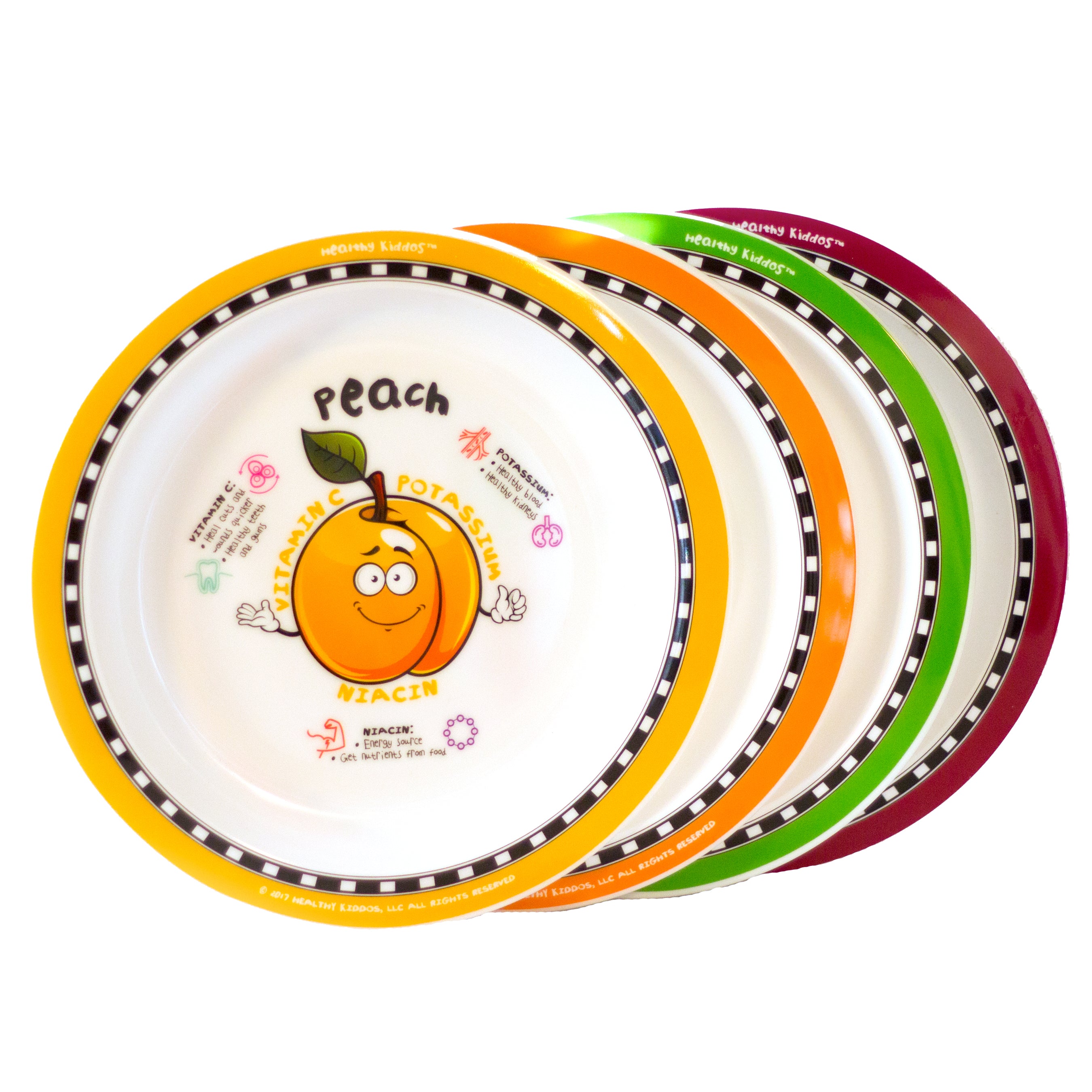 12-pack Children's Nonslip Fruit and Veggie Plates by Healthy Kiddos™